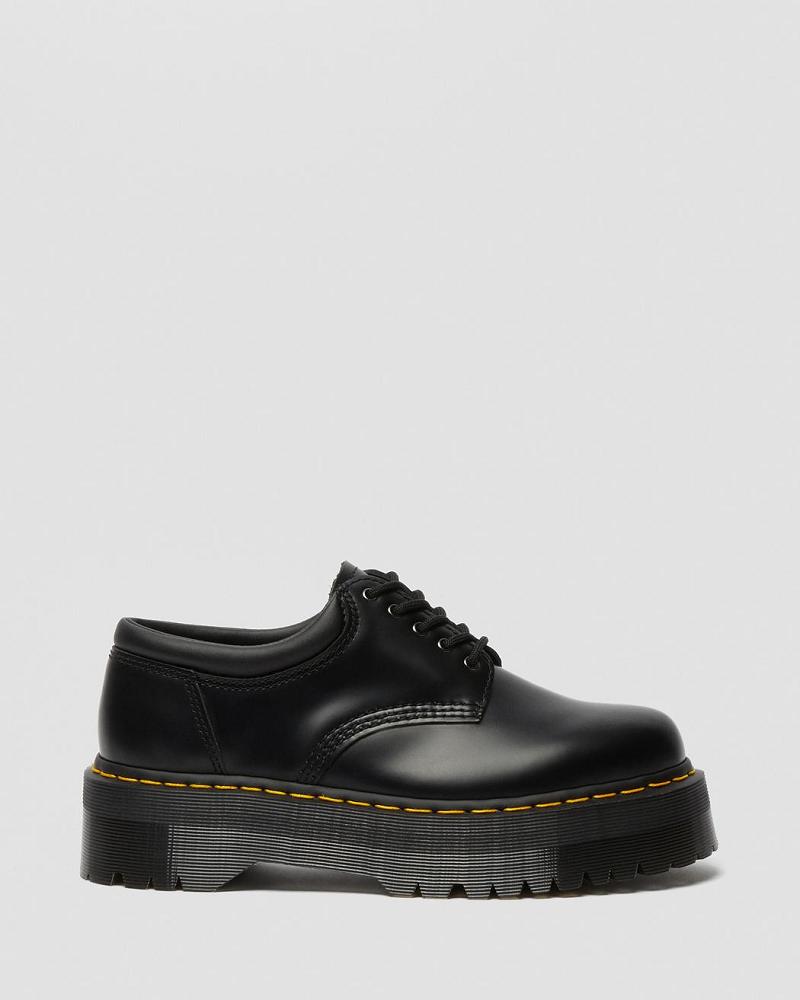 Zapatos Oxford Dr Martens 8053 Cuero Plataforma Mujer Negros | MX 415FDN